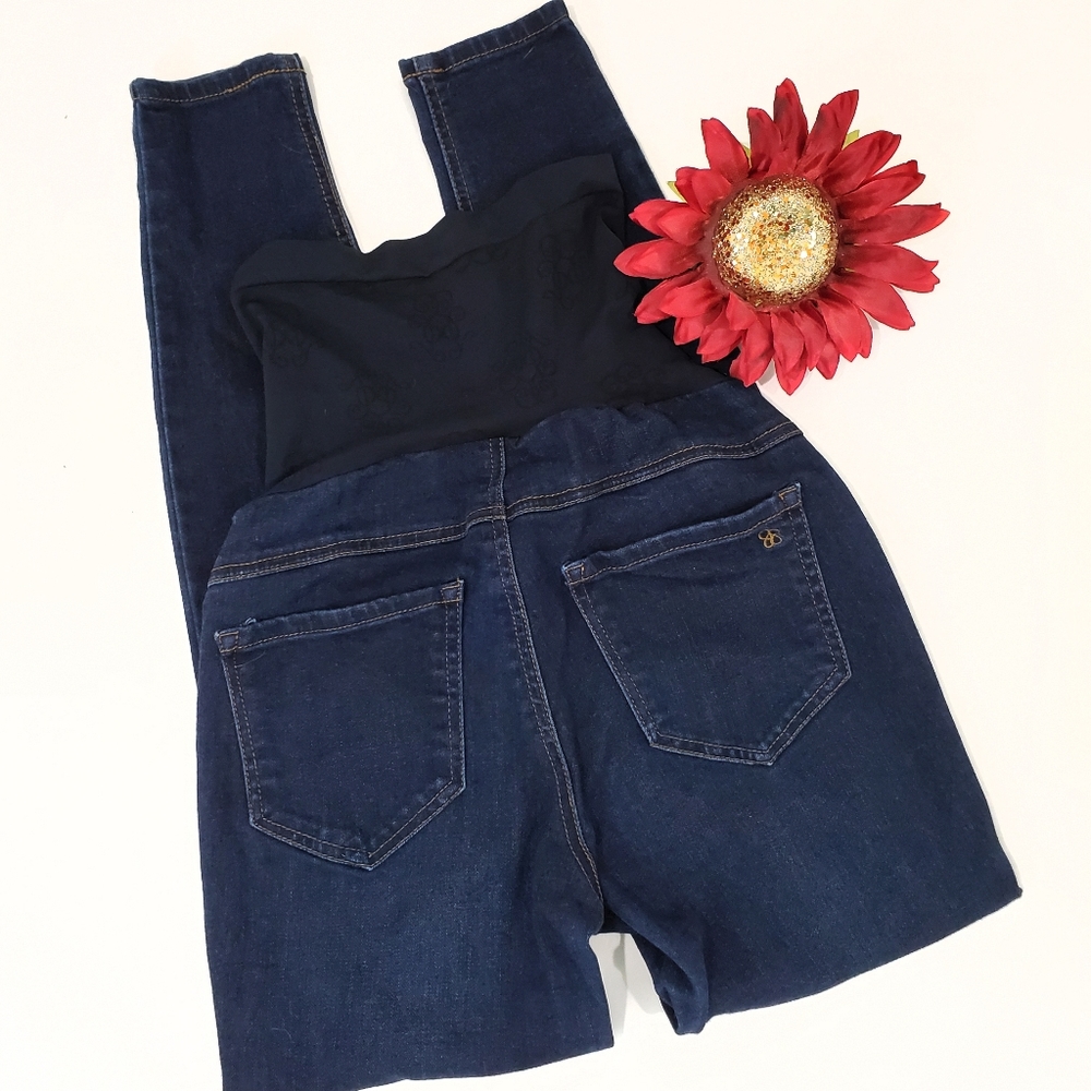 Jessica Simpson Maternity Dark Wash Skinny Jegging Size PL Secret Fit Belly EUC - Picture 3 of 10